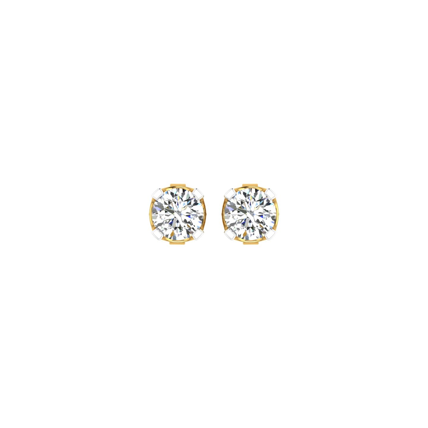 Beaded Crown Solitaire Ear Tops