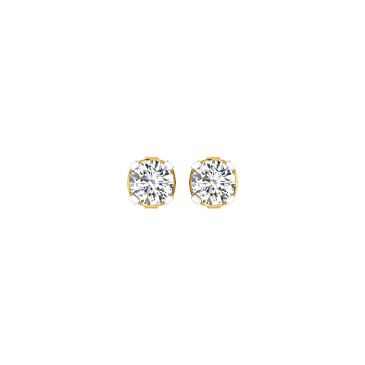 Beaded Crown Solitaire Ear Tops