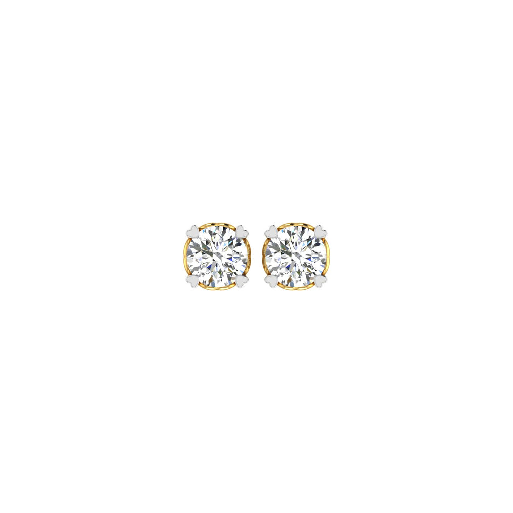 Heart Crown Solitaire Ear Tops