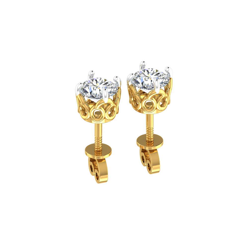 Regal Filigree Solitaire Ear Tops