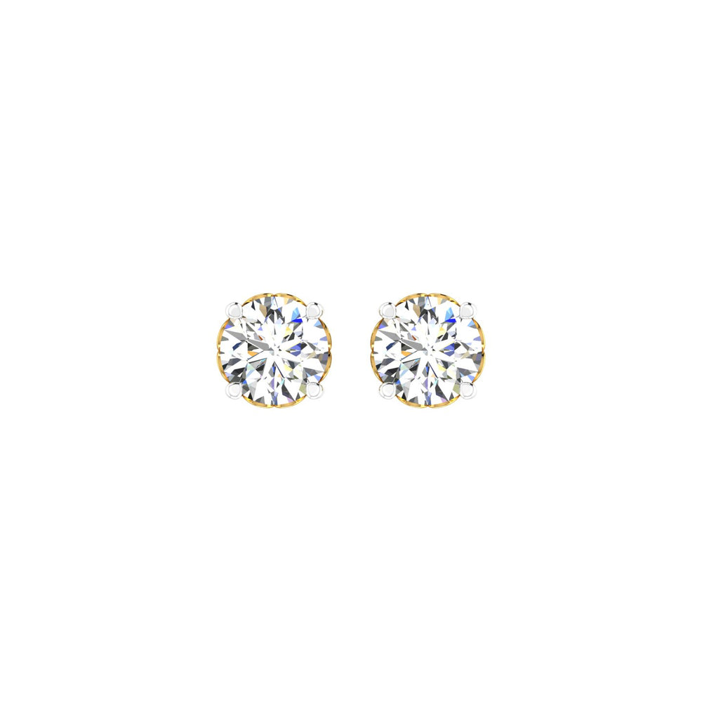 Heart Crown Solitaire Ear Tops
