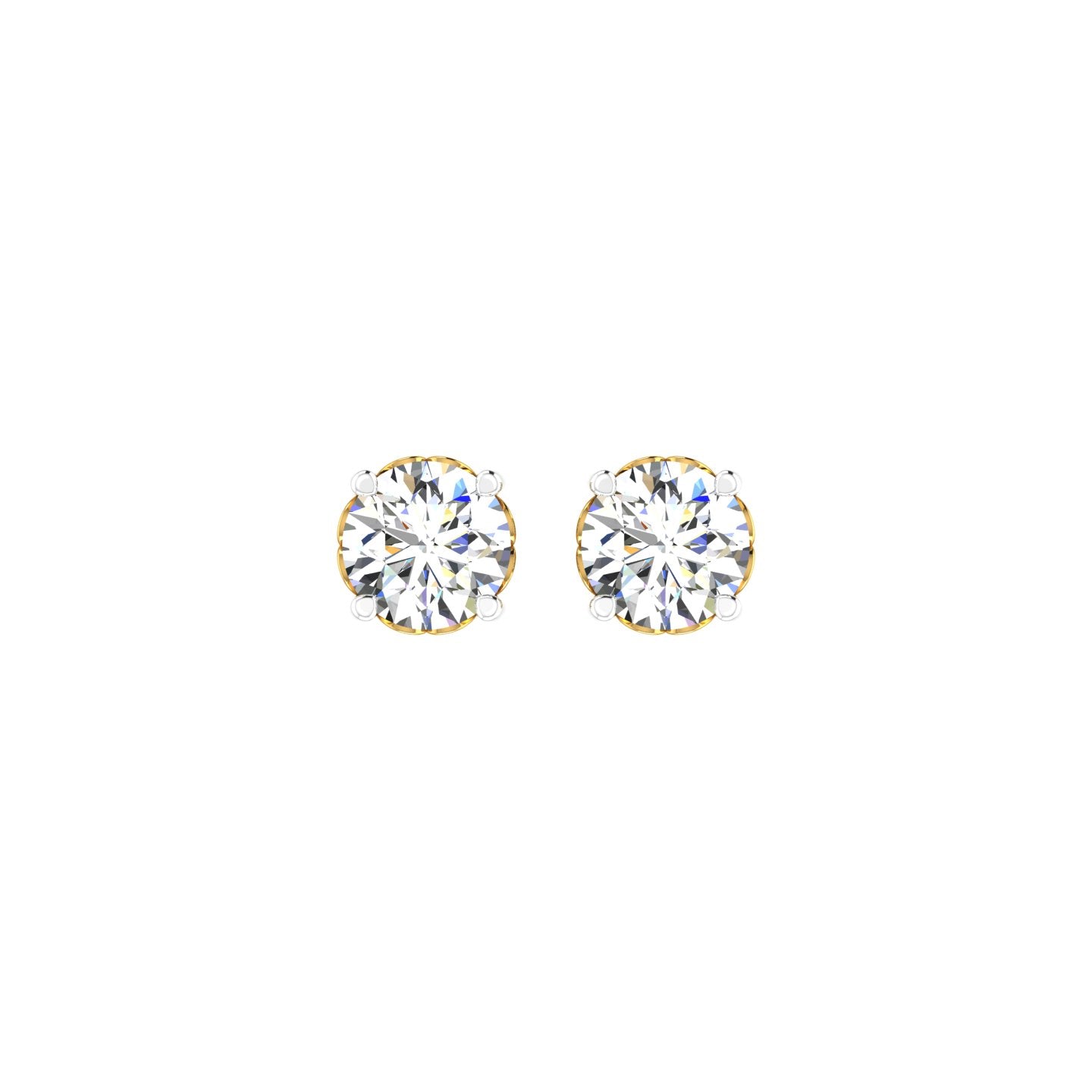 Heart Crown Solitaire Ear Tops