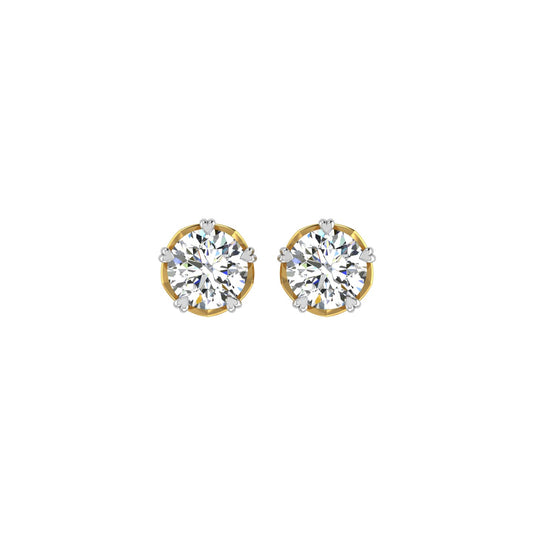 Royal Heart Crown Solitaire Ear Tops