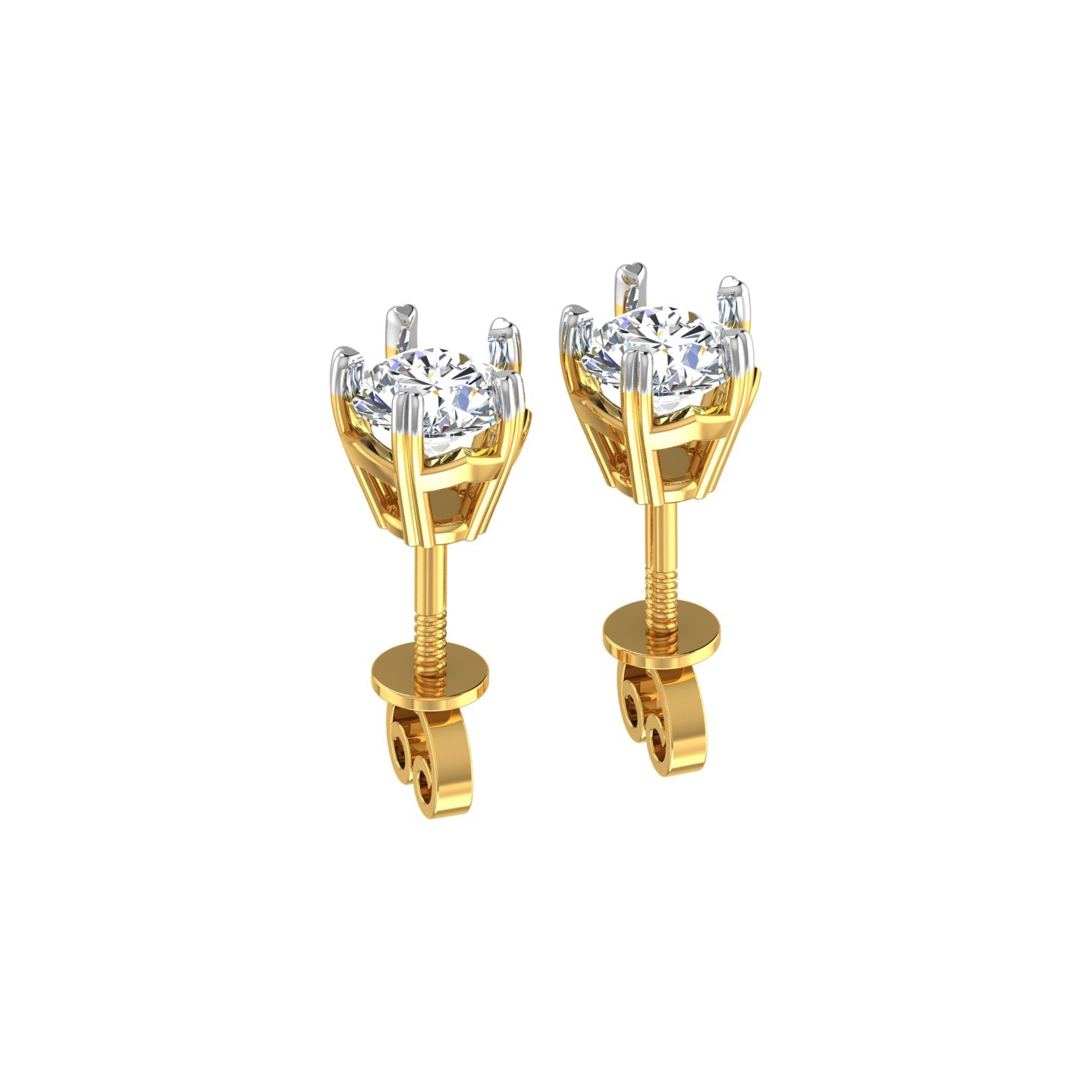 Royal Heart Crown Solitaire Ear Tops