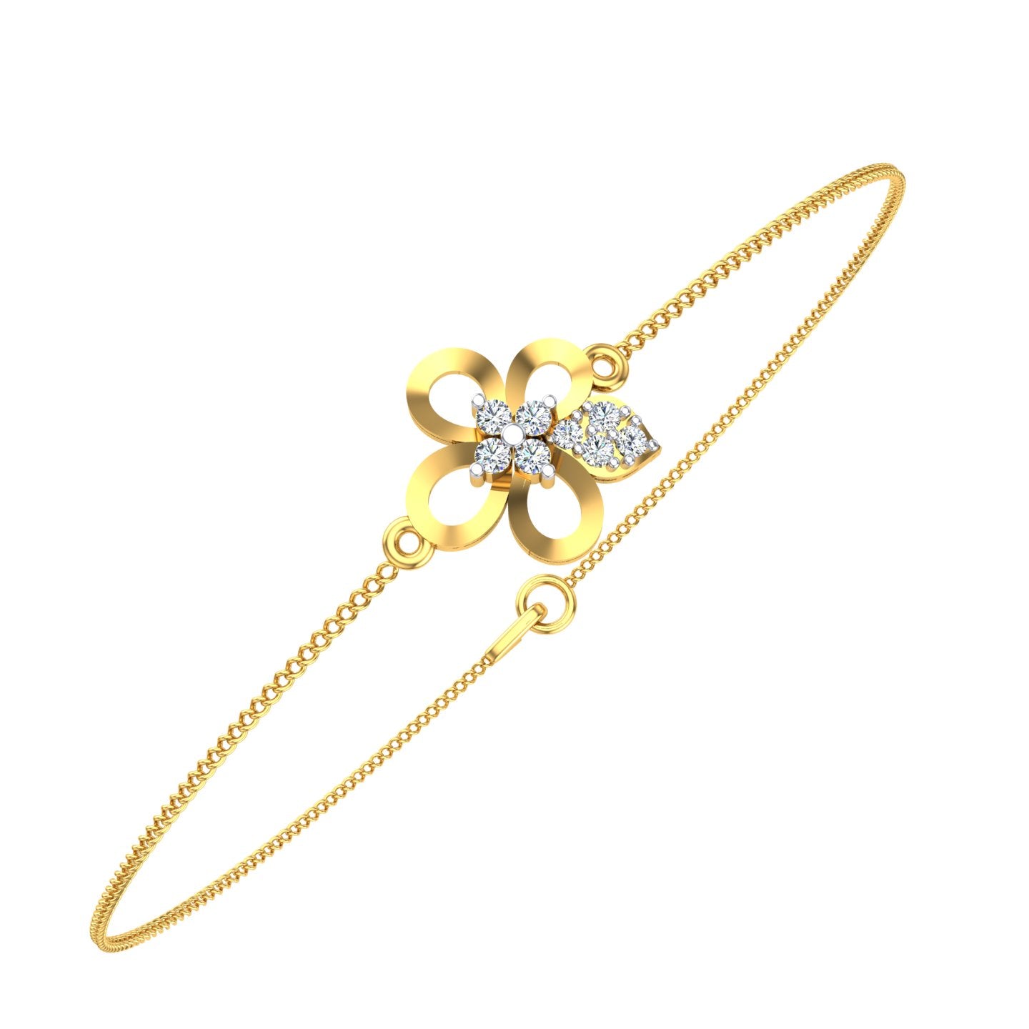 Diamond Blossom Bow Bracelet