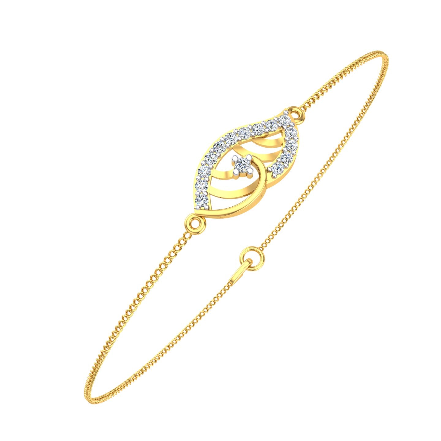 Diamond Leaf Whisper Bracelet