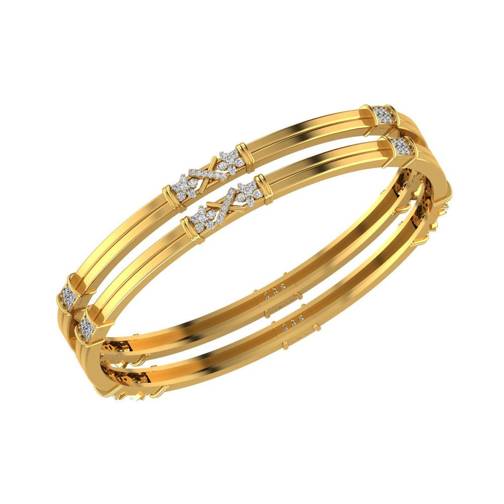 Twilight Floral Diamond Bangles