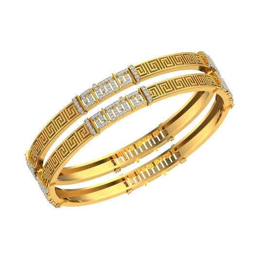 Infinity Maze Gold Bangles