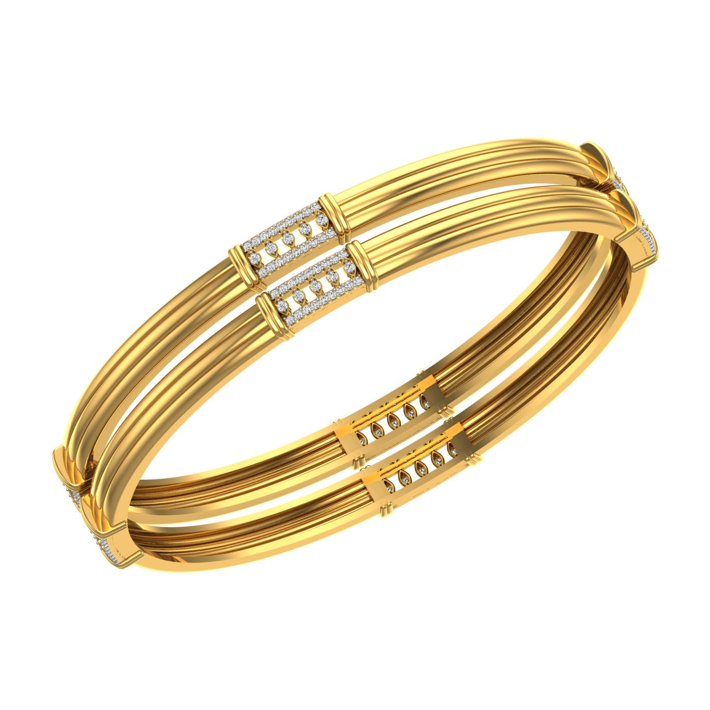 Pearl Drop Elegance Diamond Bangle