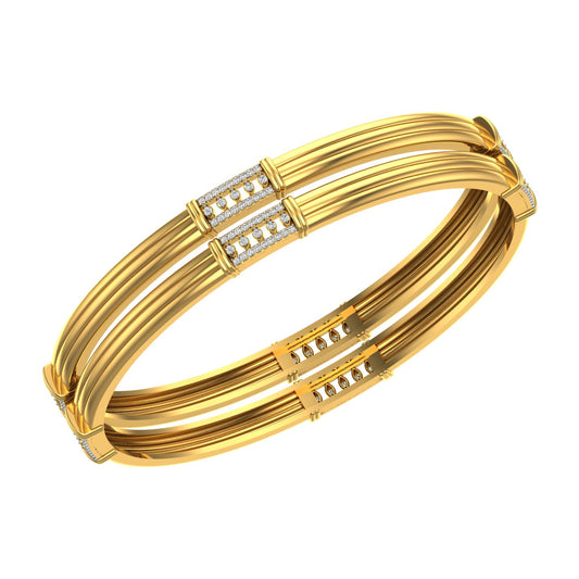 Pearl Drop Elegance Diamond Bangle