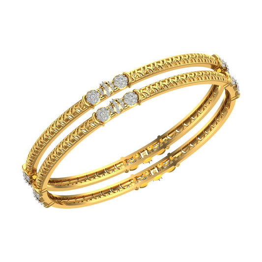 Twin Halo Diamond Bangle