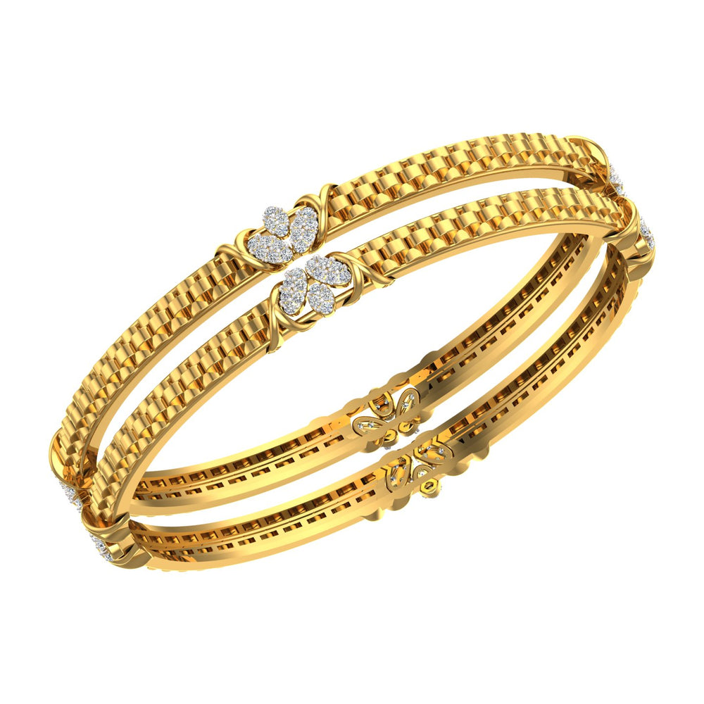 Twin Clover Diamond Bangle