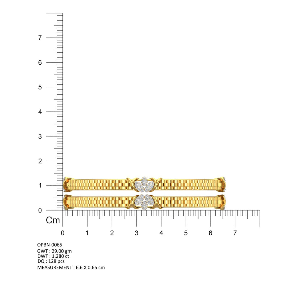 Twin Clover Diamond Bangle