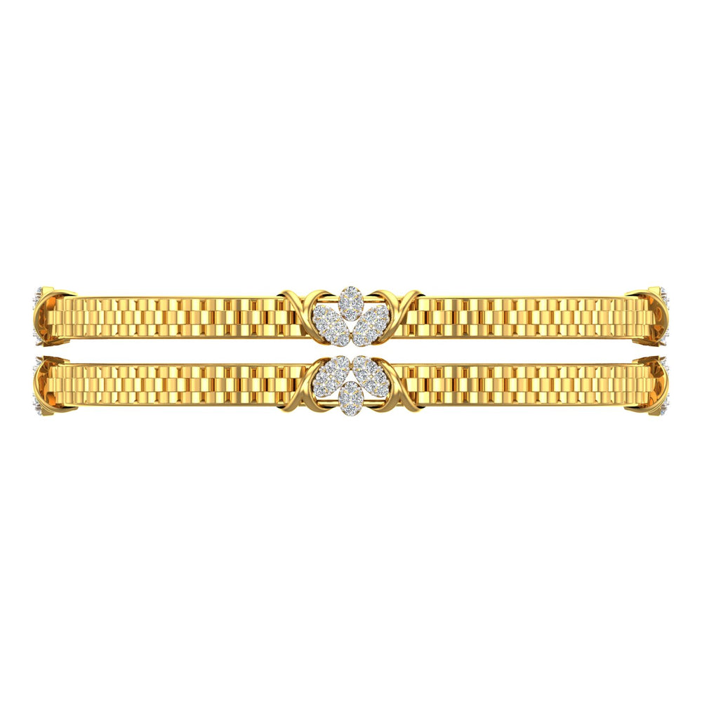 Twin Clover Diamond Bangle