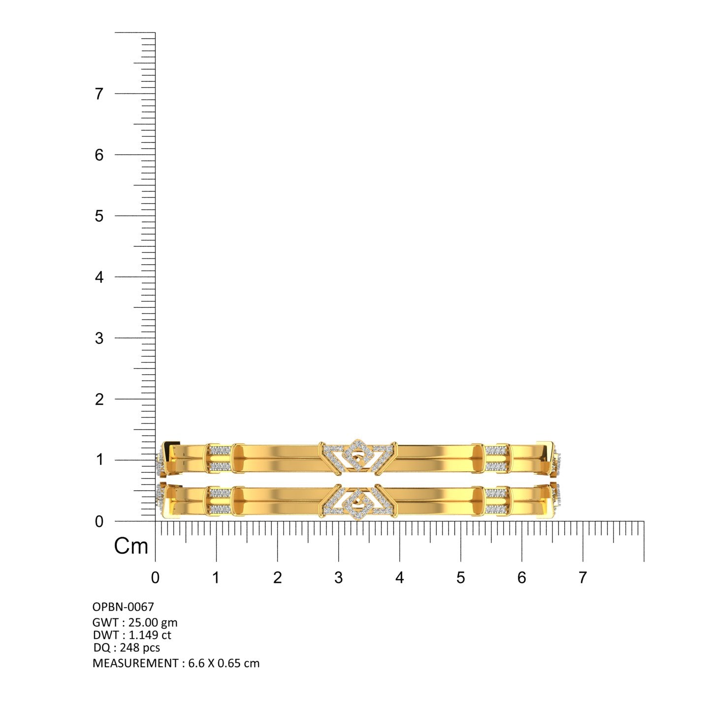 Heartline Royale Diamond Bangle