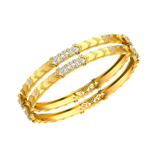 Chevron Crown Diamond Bangle