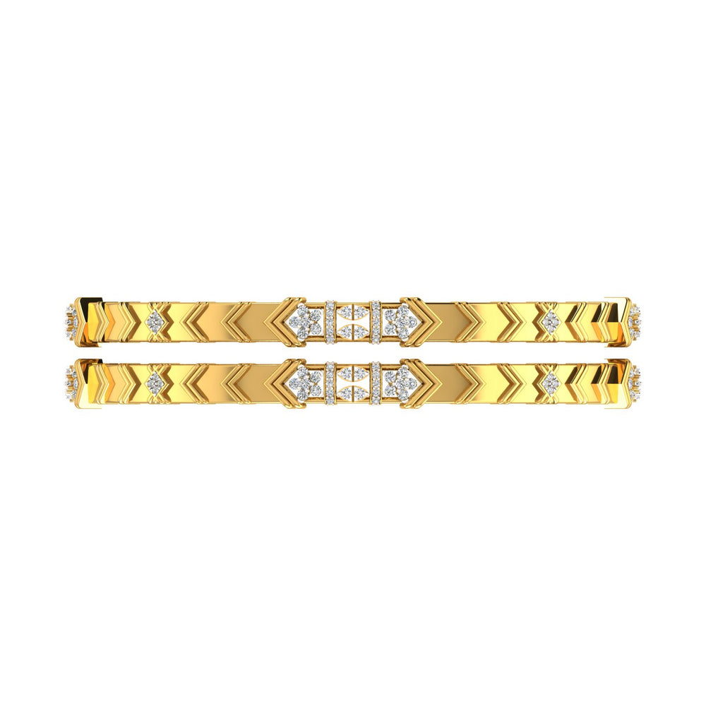 Chevron Crown Diamond Bangle