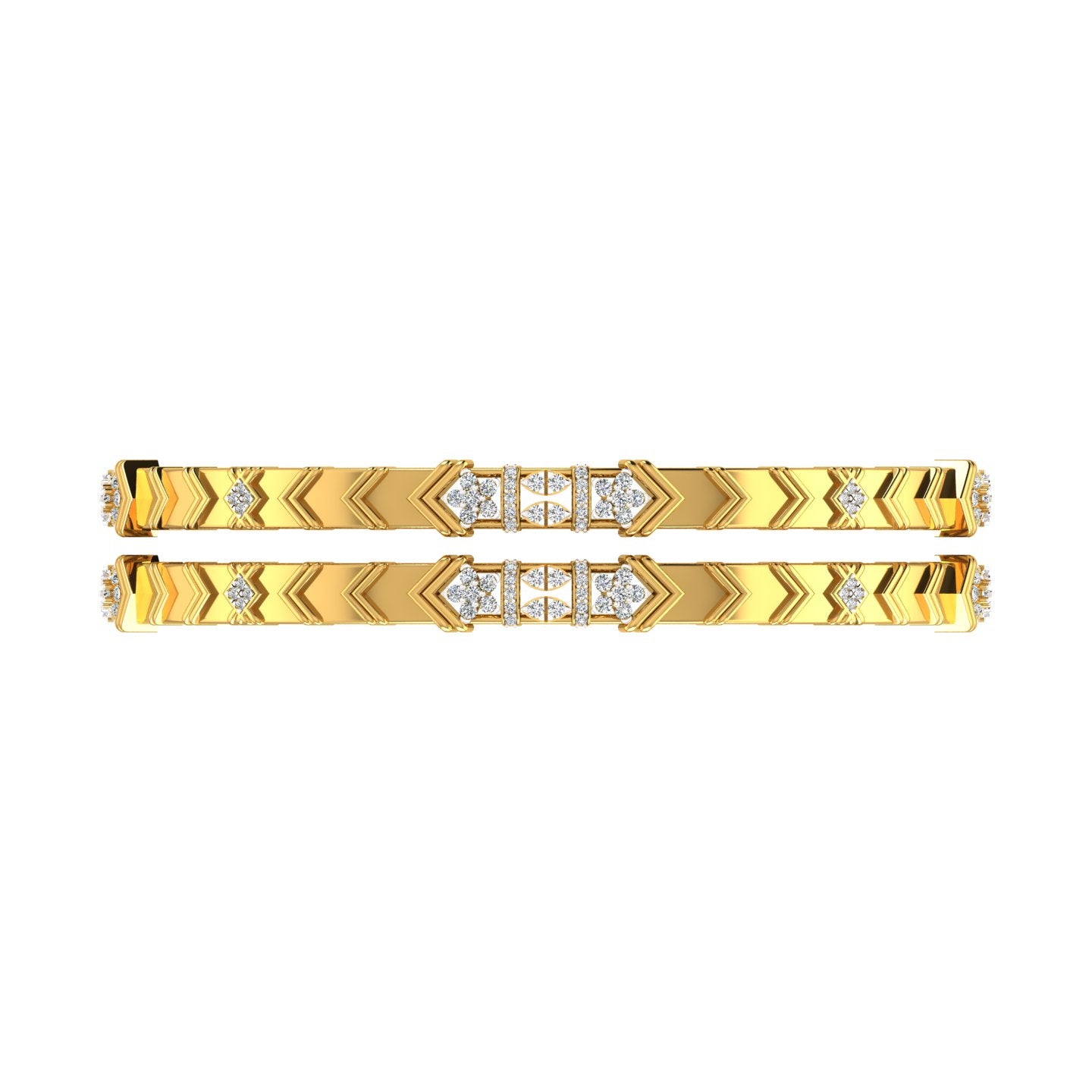 Chevron Crown Diamond Bangle