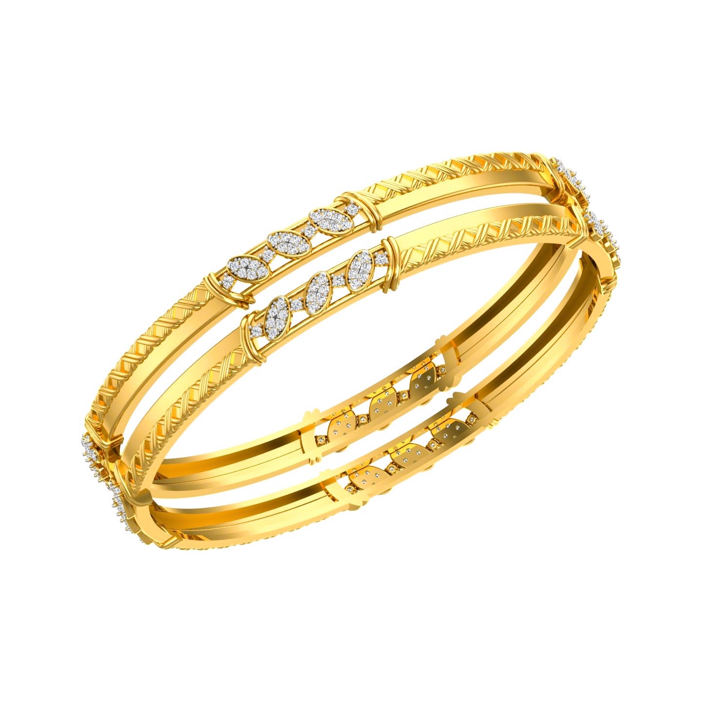 Regal Vine Diamond Bangles