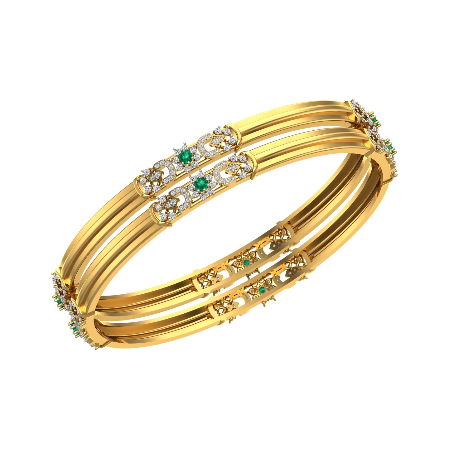 Emerald Royale Diamond Bangles