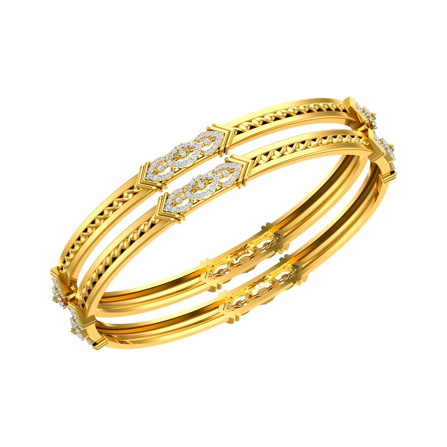 Twisted Elegance Diamond Bangles