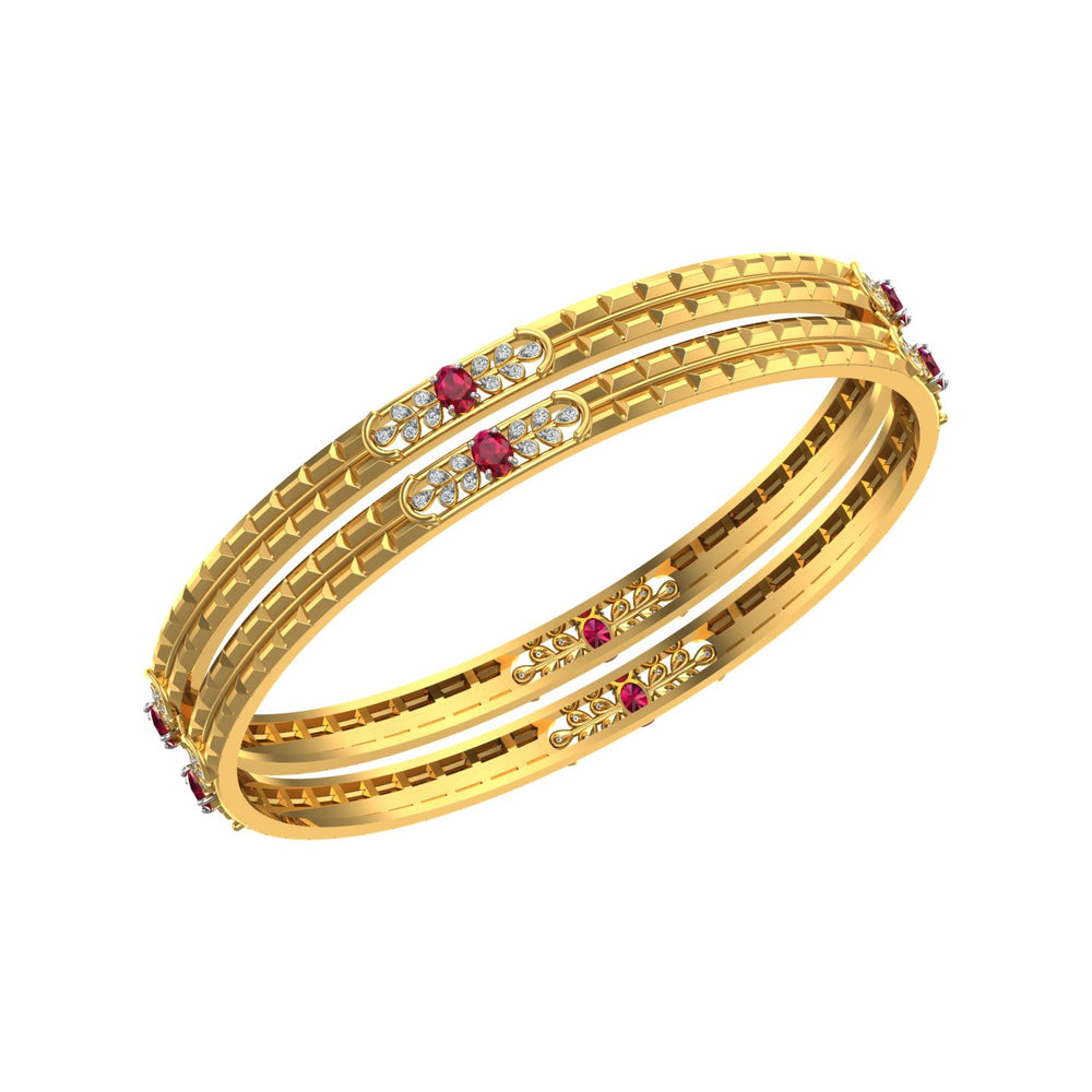 Ruby Blossom Heritage Bangles