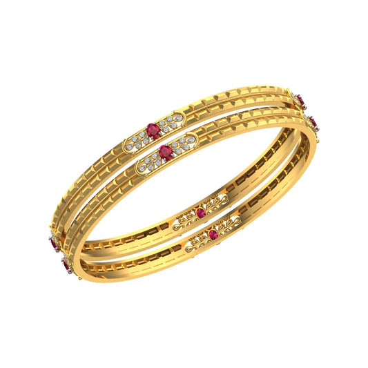 Ruby Blossom Heritage Bangles