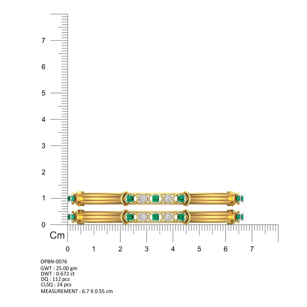 Emerald Harmony Diamond Bangles