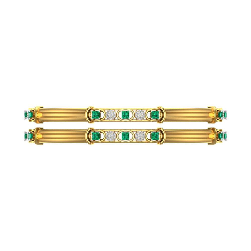 Emerald Harmony Diamond Bangles