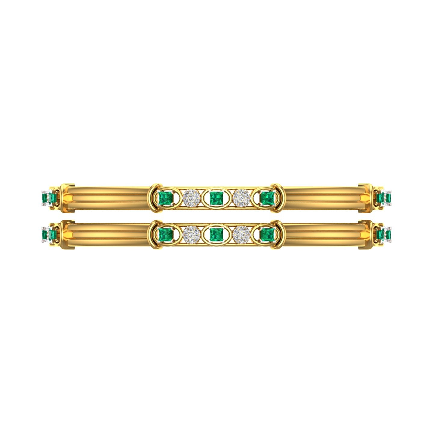 Emerald Harmony Diamond Bangles