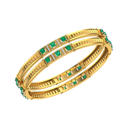 Emerald Crown Diamond Bangles