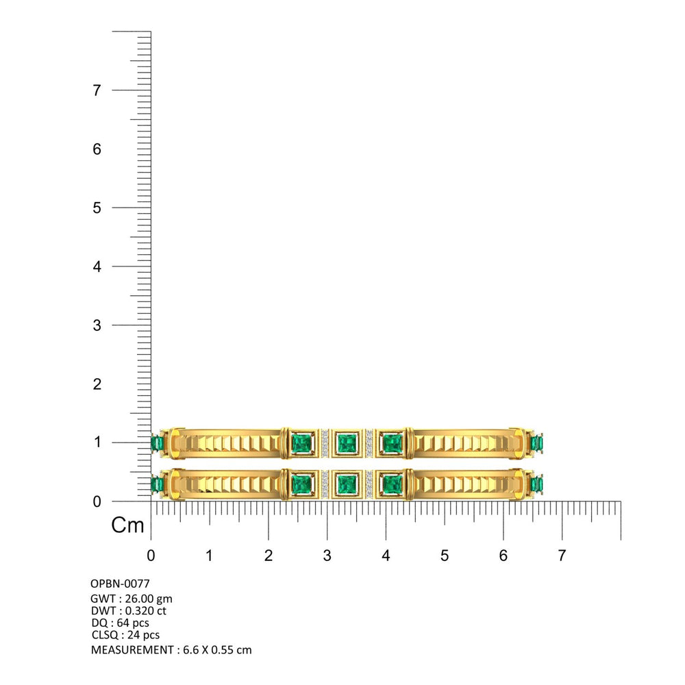 Emerald Crown Diamond Bangles