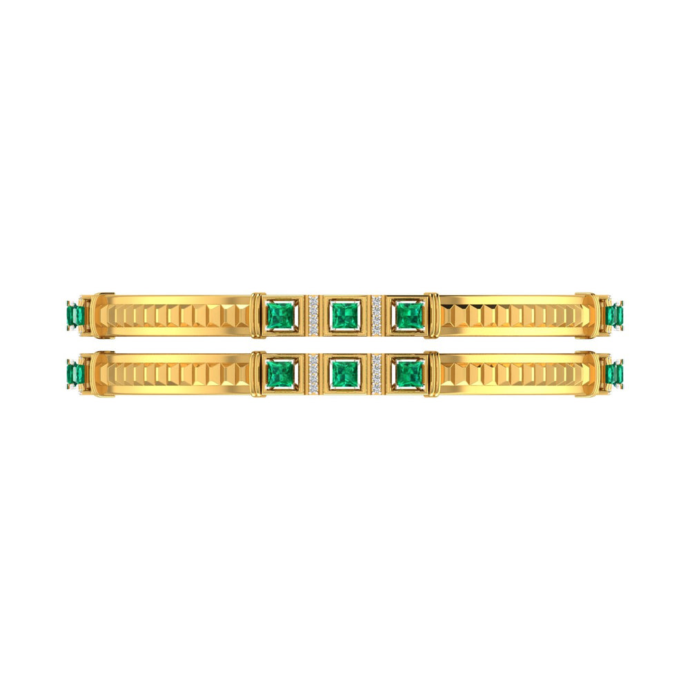 Emerald Crown Diamond Bangles