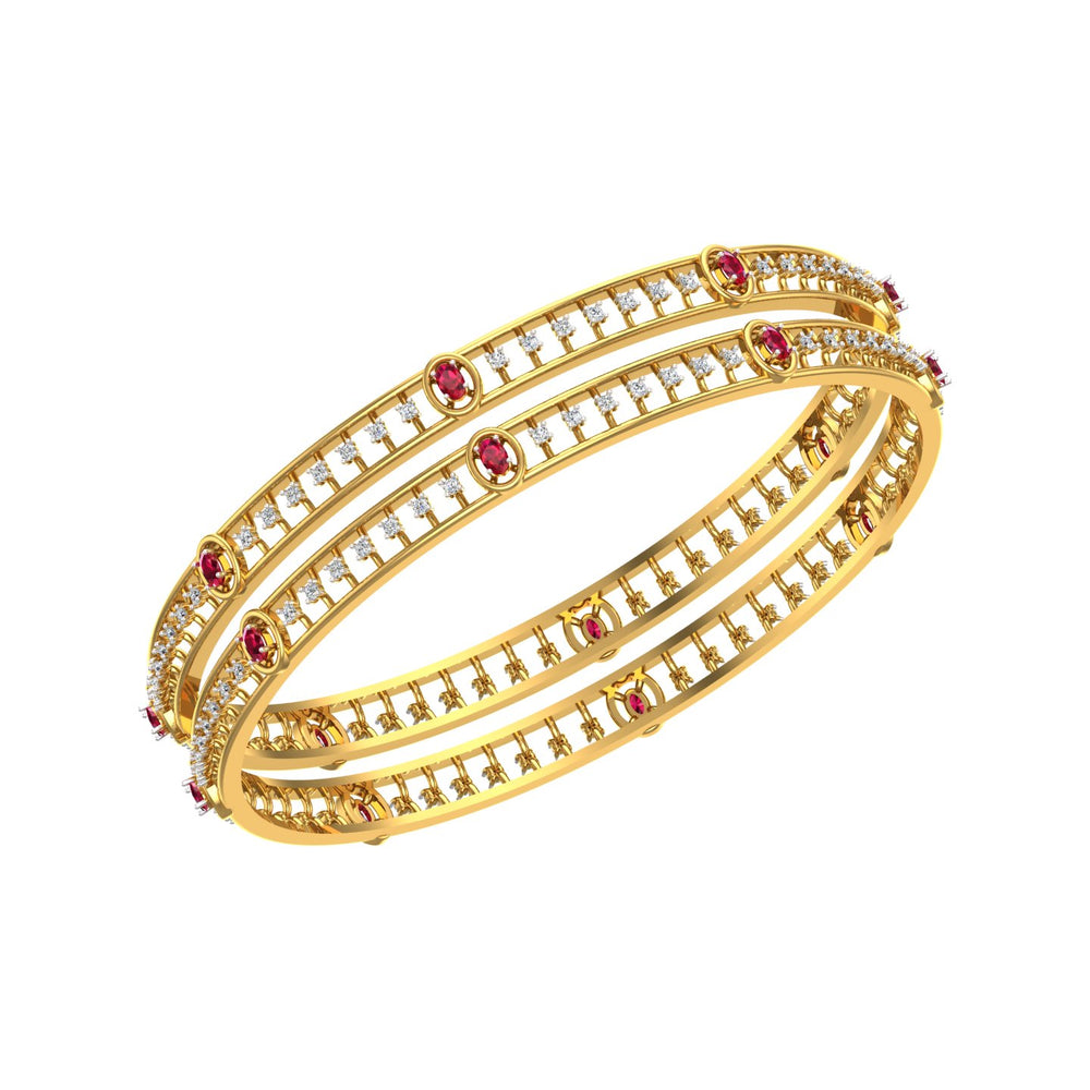 Ruby Cascade Diamond Bangles