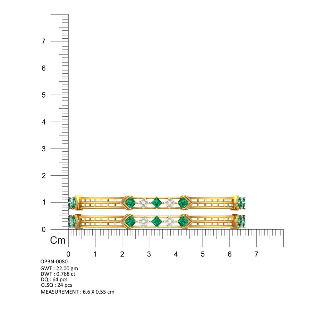 Emerald Infinity Grid Bangles