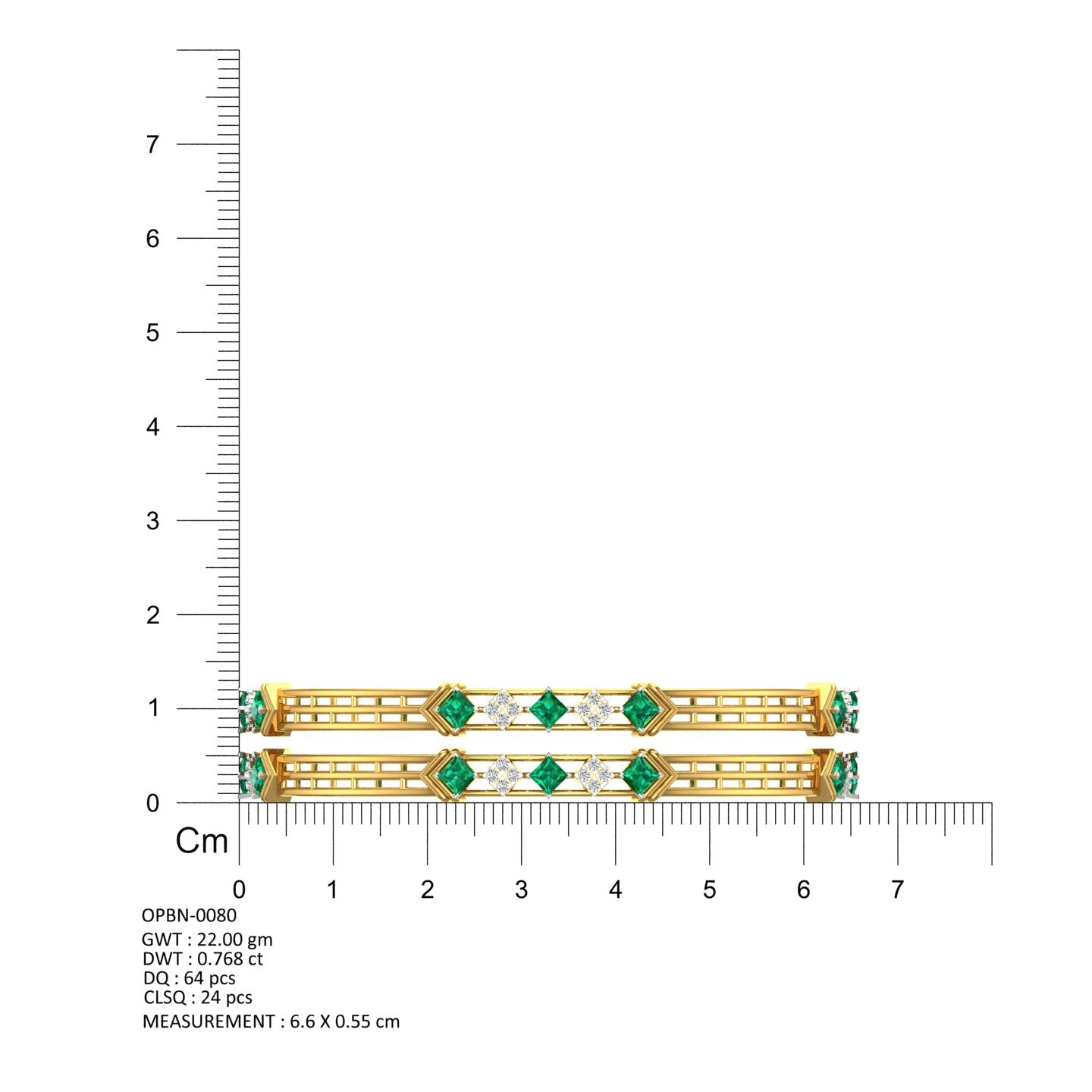 Emerald Infinity Grid Bangles