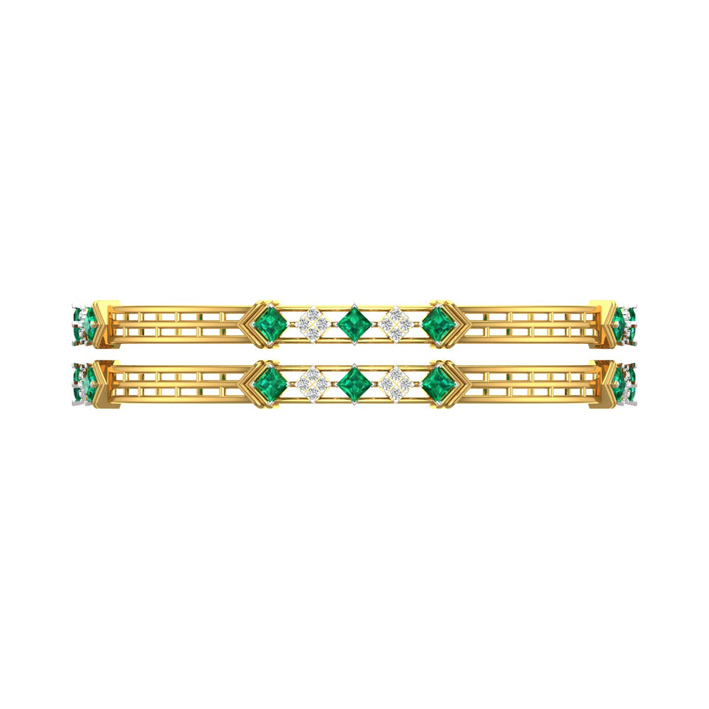 Emerald Infinity Grid Bangles