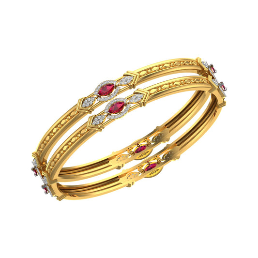 Ruby Trinity Diamond Bangles