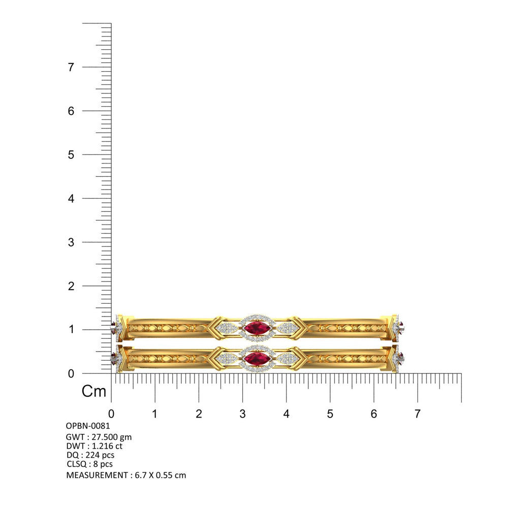 Ruby Trinity Diamond Bangles