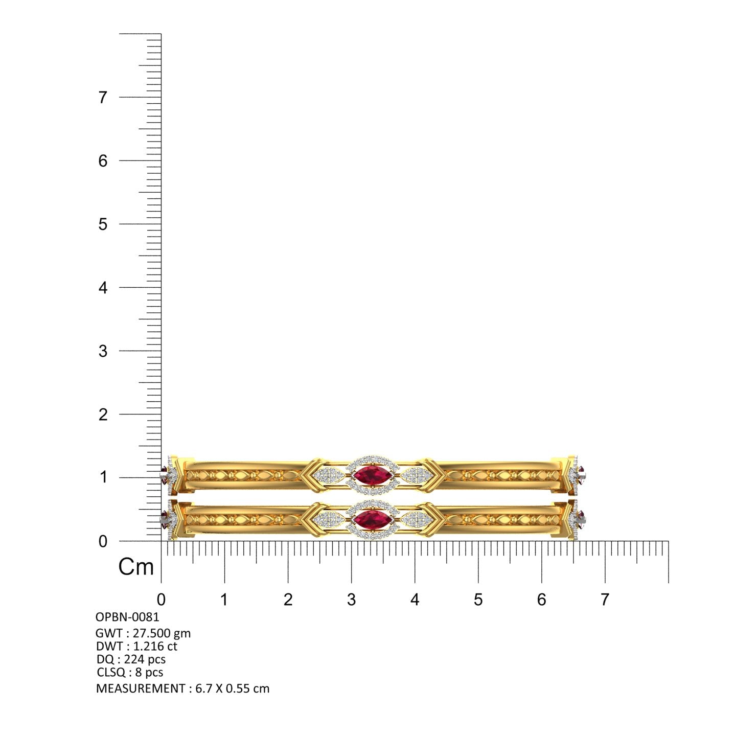 Ruby Trinity Diamond Bangles