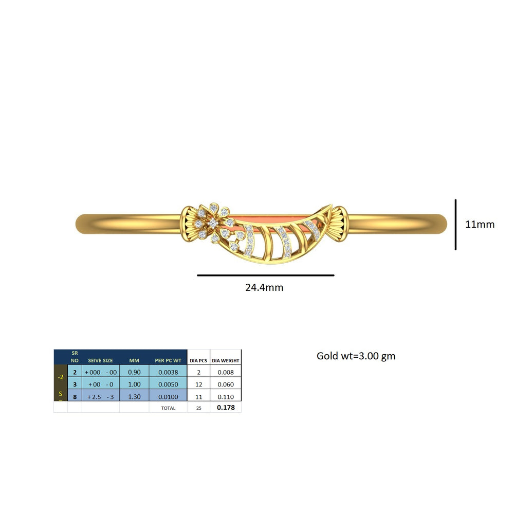 Floral Wave Diamond Kada