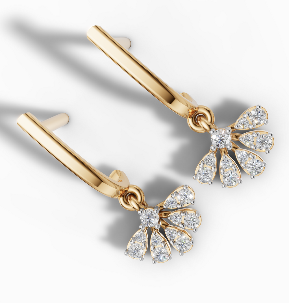 Aurora Fan Diamond Hoops