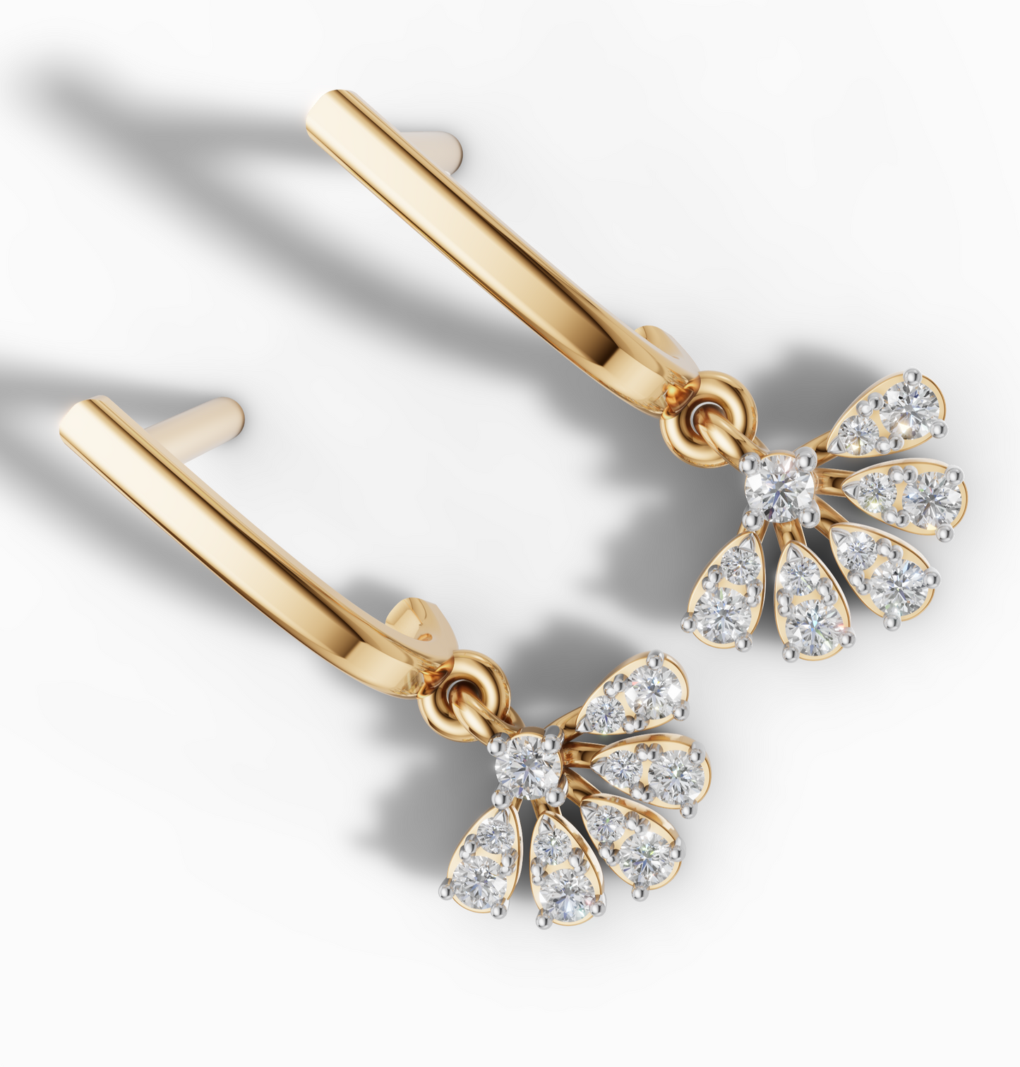 Aurora Fan Diamond Hoops