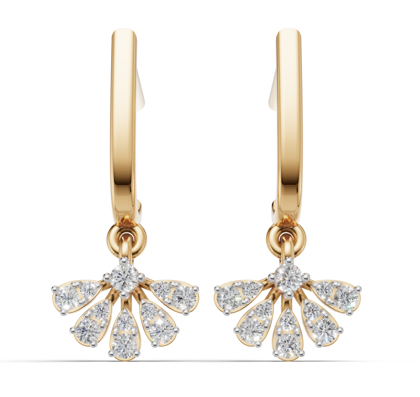 Aurora Fan Diamond Hoops