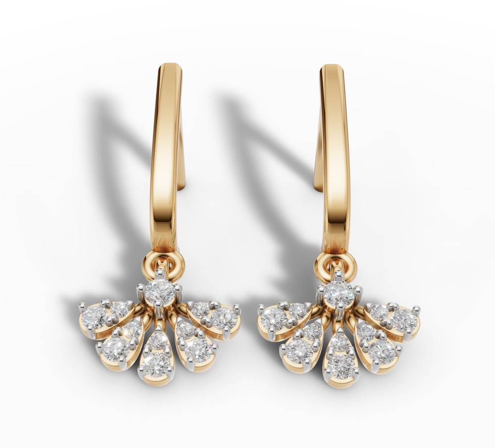 Aurora Fan Diamond Hoops