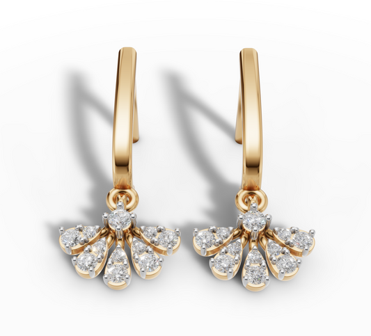 Aurora Fan Diamond Hoops