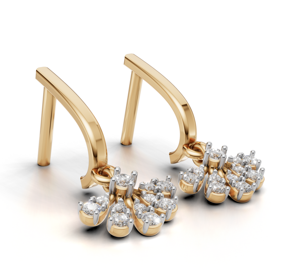 Aurora Fan Diamond Hoops