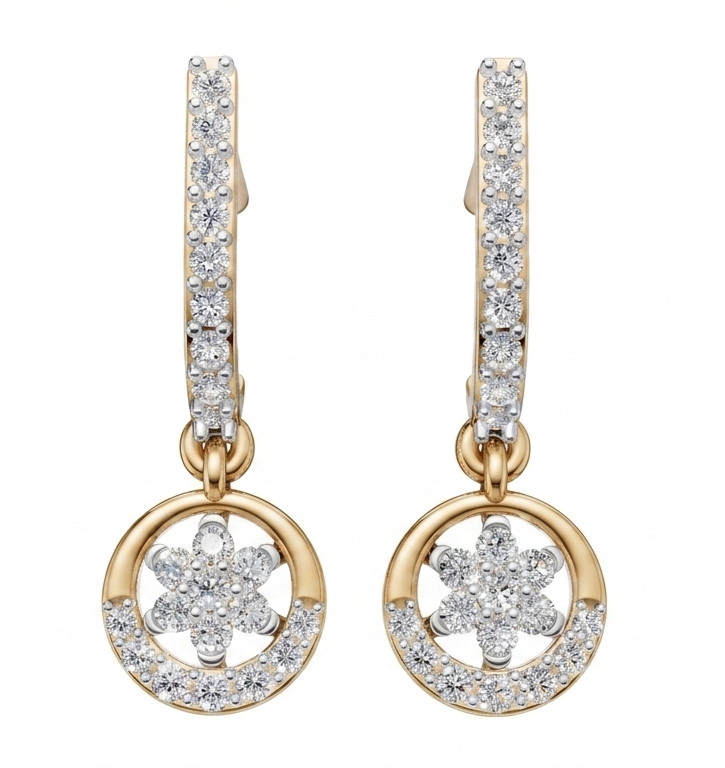 Celestial Blossom Diamond Hoops