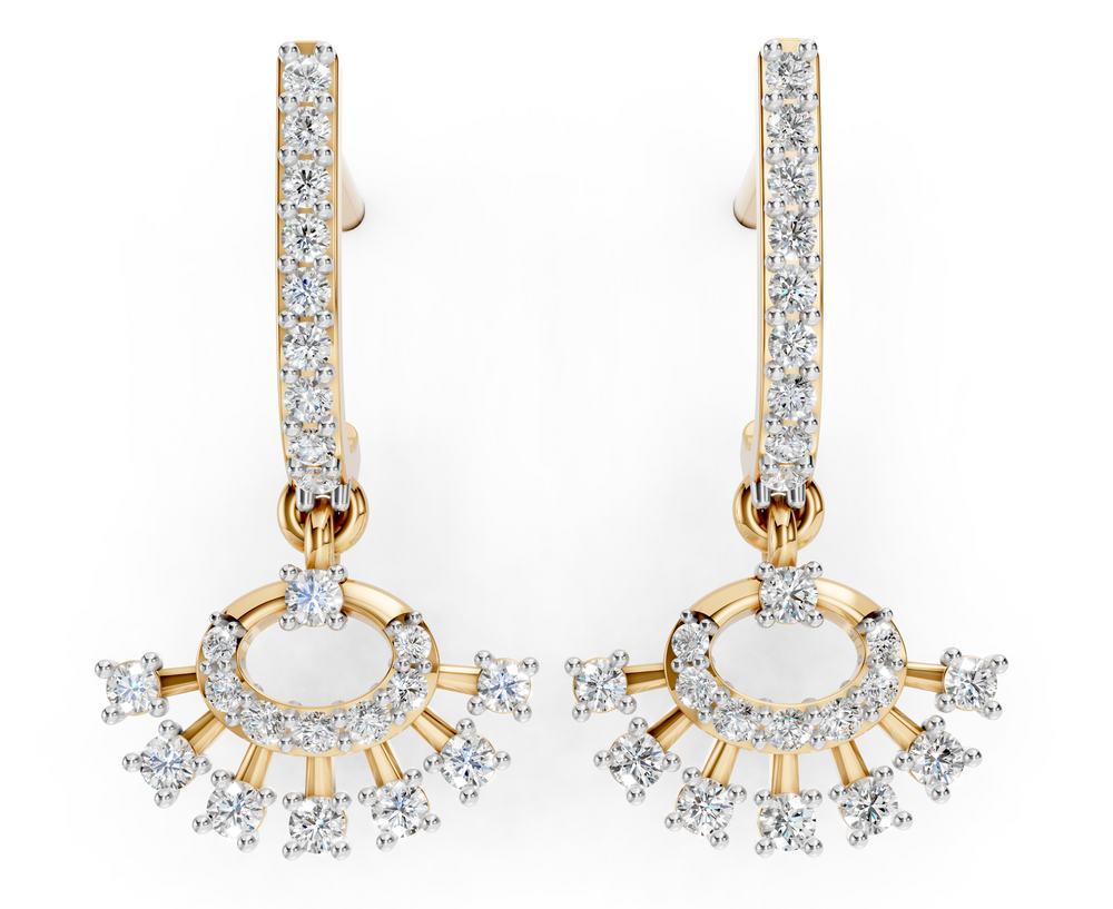 Sunburst Halo Diamond Earrings