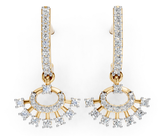 Sunburst Halo Diamond Earrings